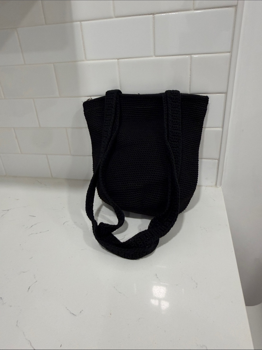 The Sak Black Knit Tote Bag